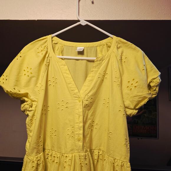 Peyton & Parker Neon Yellow Eyelet Mini Dress - Picture 3 of 5